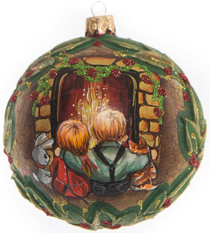 4" Glass Christmas Ornaments - Waiting for Christmas