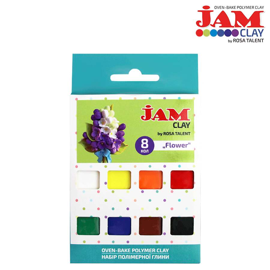 Polimer clay, set 8x20g, Jam Clay, ROSA TALENT