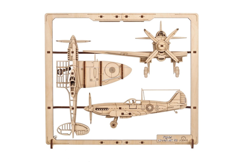 UGears Fighter Aircraft 2.5D Mechanical Puzzle