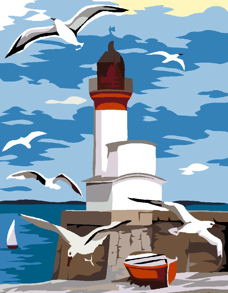 Artwille DIY - Lighthouse and Seagulls