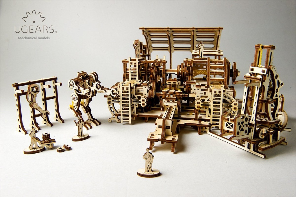 UGears Mechanical Town Robot Factory